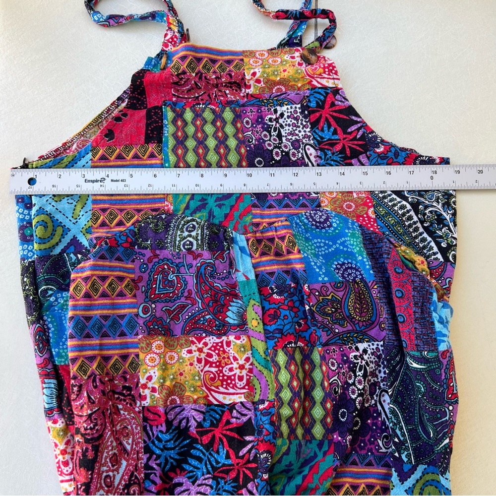 Boho Bright Multicolor Patchwork Overalls Women’s… - image 6